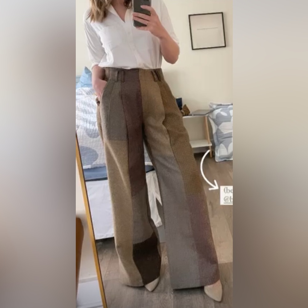 Patchwork Wool Trousers - Picture 5 of 13